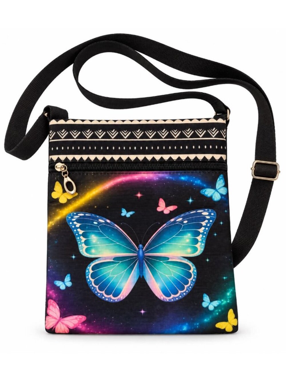 Colorful Galaxy Butterfly Crossbody Bag